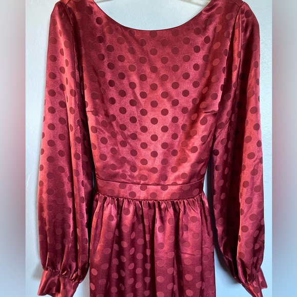 Like New, Size Small ModCloth Knee-Length Pink Two-tone Polka Dot Dress - Picture 3 of 4